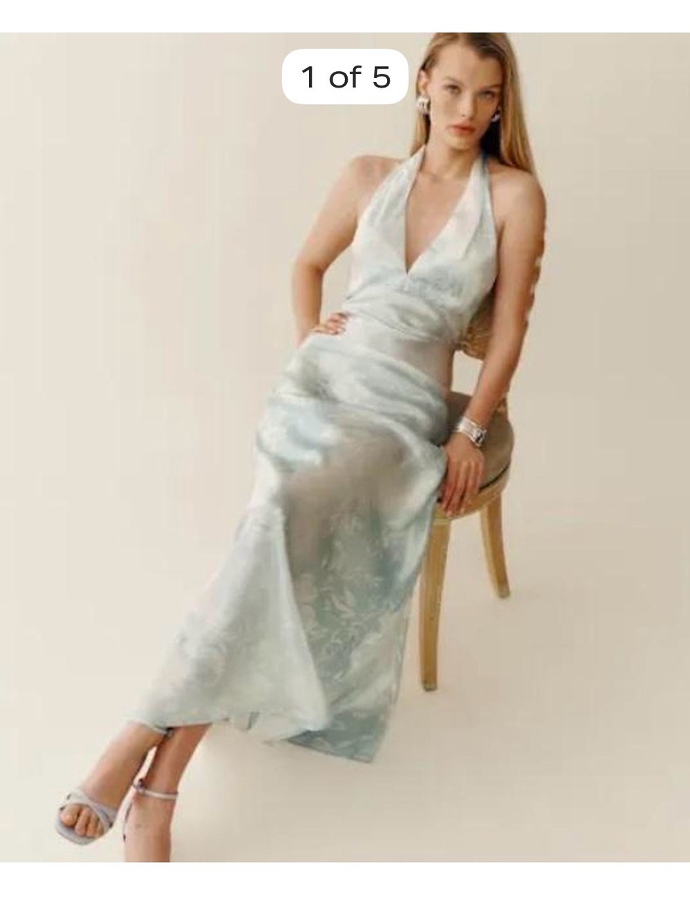 Reformation Daniela Silk Dress - Color: Halo